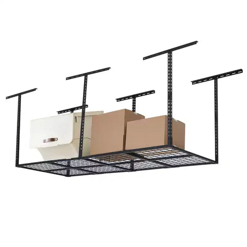 3X8 Ft Heavy Duty Garage Storage Rack, Metal Garage Storage Organization Systerm, Adjustable Ceiling Storage Racks, 600 LBS Weight Capacity