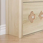 Meuble à chaussures mince autoportant avec 3 tiroirs basculants, meuble à chaussures en bois dissimulé avec motif floral évidé et poignées en forme de diamant, pour la maison