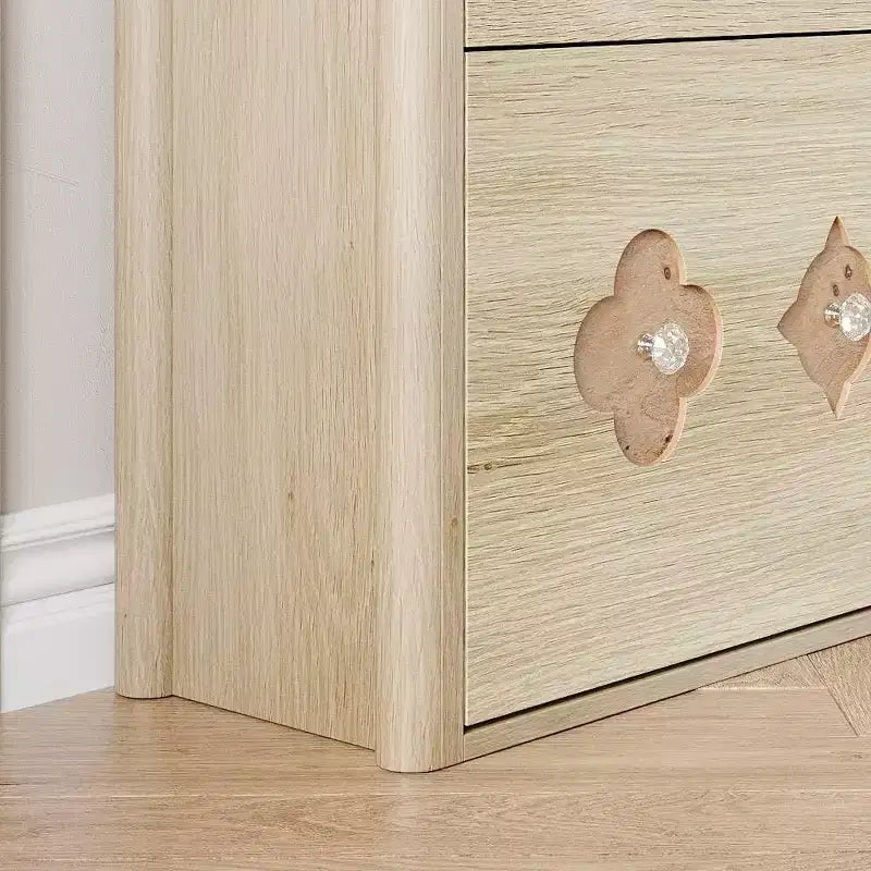 Meuble à chaussures mince autoportant avec 3 tiroirs basculants, meuble à chaussures en bois dissimulé avec motif floral évidé et poignées en forme de diamant, pour la maison