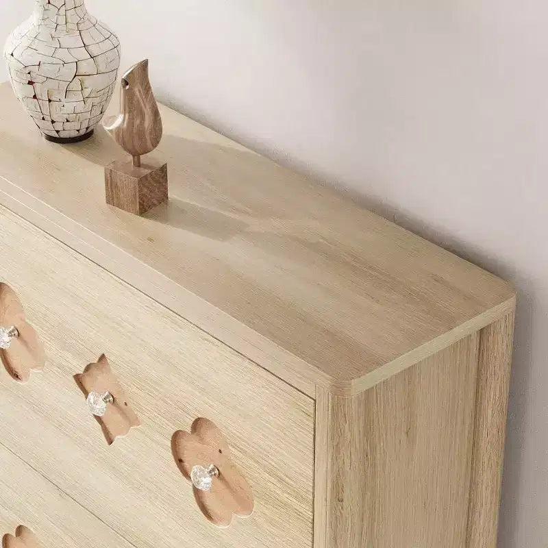 Meuble à chaussures mince autoportant avec 3 tiroirs basculants, meuble à chaussures en bois dissimulé avec motif floral évidé et poignées en forme de diamant, pour la maison