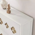 Meuble à chaussures mince autoportant avec 3 tiroirs basculants, meuble à chaussures en bois dissimulé avec motif floral évidé et poignées en forme de diamant, pour la maison