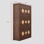 Meuble à chaussures mince autoportant avec 3 tiroirs basculants, meuble à chaussures en bois dissimulé avec motif floral évidé et poignées en forme de diamant, pour la maison