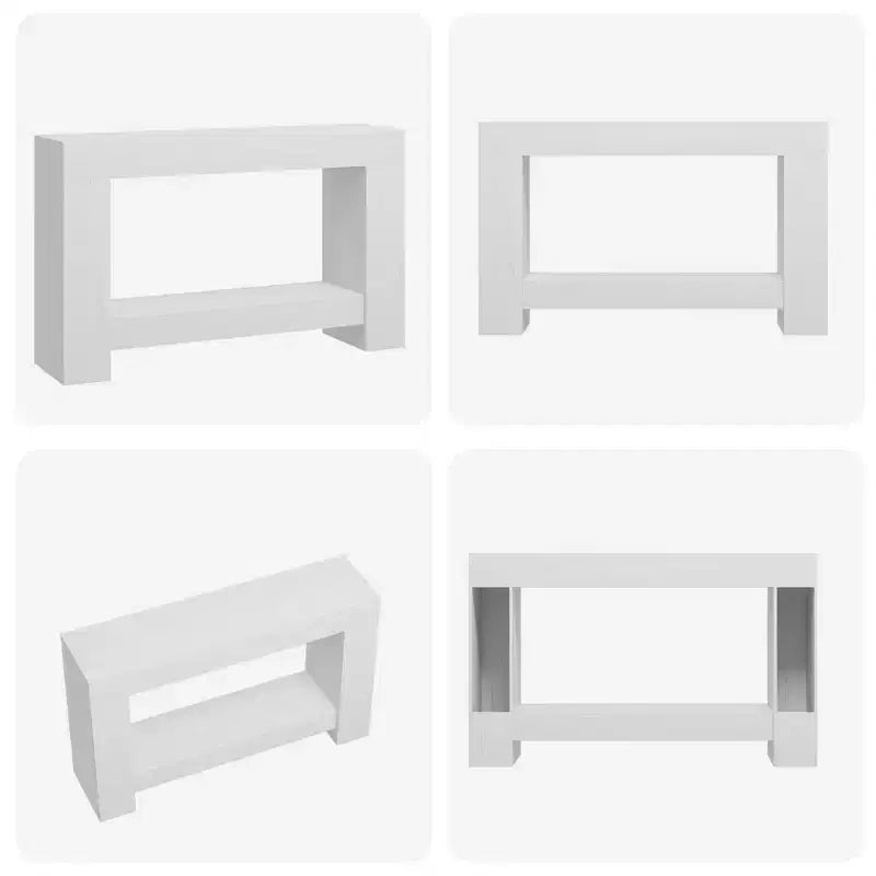 Console rustique pour entrée, table de canapé en bois à 2 niveaux avec étagère de rangement, longue table de couloir rectangulaire derrière le canapé