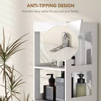 Meuble de rangement de salle de bain fin avec 3 tiroirs - Meuble bas étroit pour petits espaces, blanc