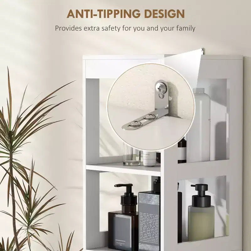 Meuble de rangement de salle de bain fin avec 3 tiroirs - Meuble bas étroit pour petits espaces, blanc