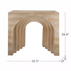 GDFStudio Jungkook Console scultpurelle en béton léger moderne avec finition aspect travertin