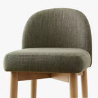 Lot de 3 tabourets de comptoir en lin avec dossier, pieds en bois massif, hauteur d'assise 63,5 cm, pour îlot de cuisine, bar - Panipeachy