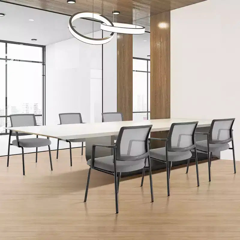 MAYEERTY Chaises empilables en maille à dossier, chaises empilables en métal robuste en tissu rembourré