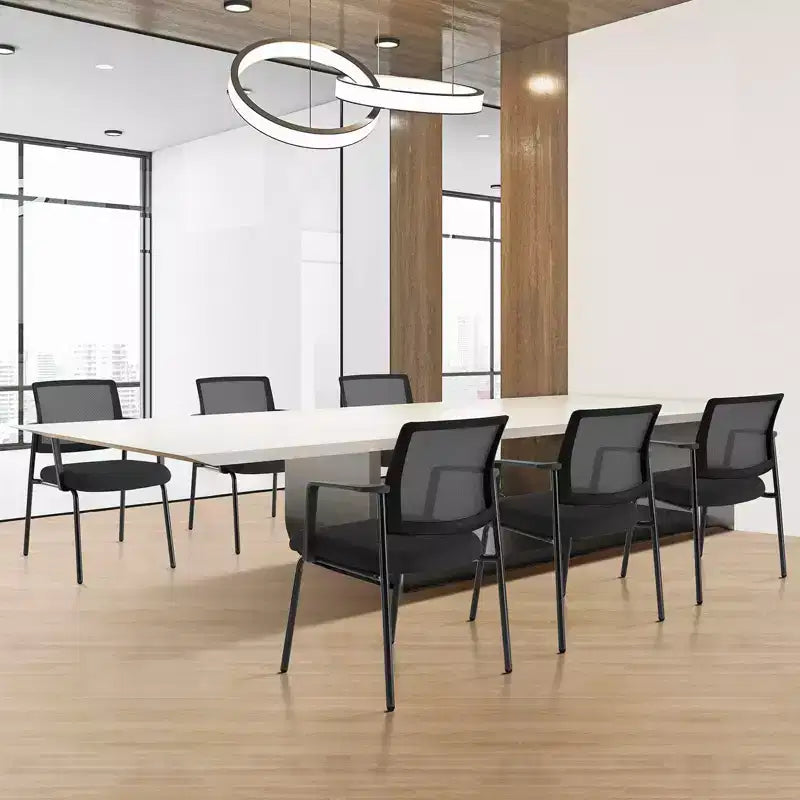 MAYEERTY Chaises empilables en maille à dossier, chaises empilables en métal robuste en tissu rembourré