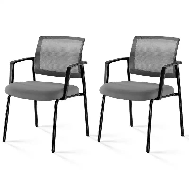 MAYEERTY Chaises empilables en maille à dossier, chaises empilables en métal robuste en tissu rembourré
