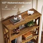 Bibliothèque Lantine de 71 pouces à 6 niveaux, étagère industrielle haute en bois pour bureau à domicile, salon, chambre, marron rustique