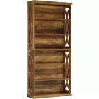 Bibliothèque Lantine de 71 pouces à 6 niveaux, étagère industrielle haute en bois pour bureau à domicile, salon, chambre, marron rustique