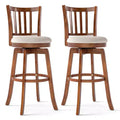 Costway 30.5'' Swivel Barstools Set of 2 w/Backrest & Upholstered Seat Footrest for Pub