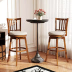 Lot de 2 tabourets de bar pivotants Costway 77,5 cm avec dossier et repose-pieds rembourrés pour pub
