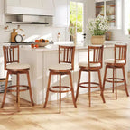 Lot de 2 tabourets de bar pivotants Costway 77,5 cm avec dossier et repose-pieds rembourrés pour pub