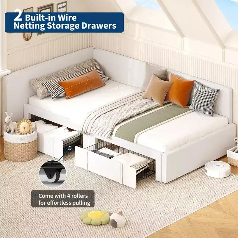 Lit de repos capitonné simple avec tête de lit et longerons – Canapé-lit peu encombrant pour chambre à coucher, salon ou chambre d'amis, montage facile