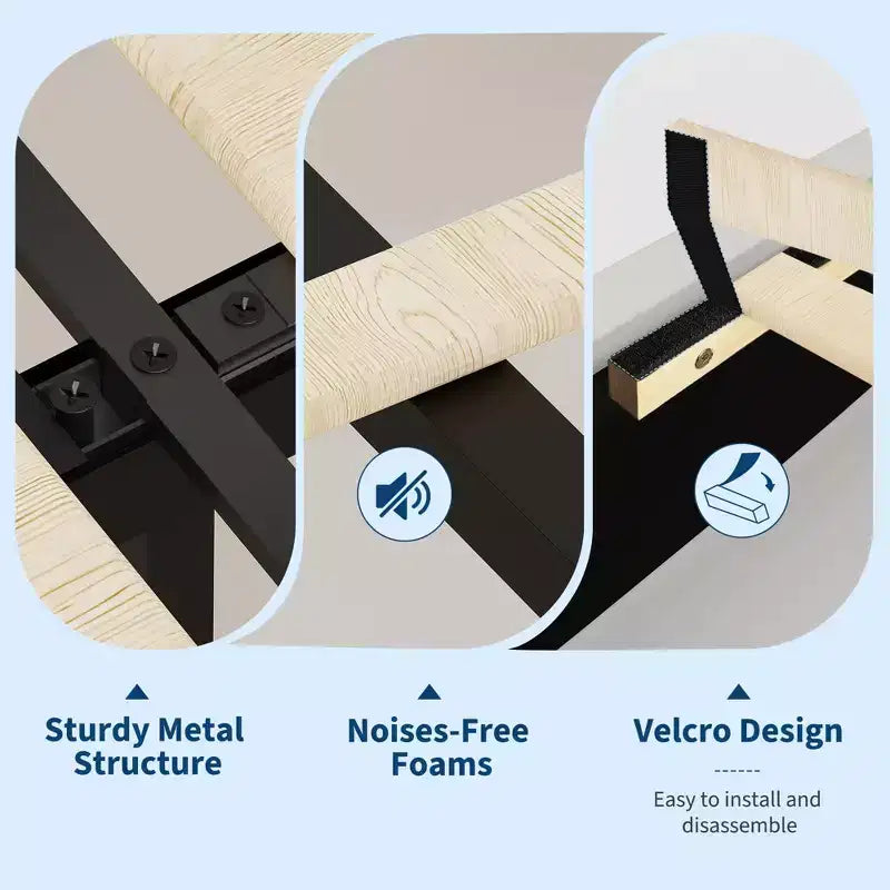Lit de repos capitonné simple avec tête de lit et longerons – Canapé-lit peu encombrant pour chambre à coucher, salon ou chambre d'amis, montage facile