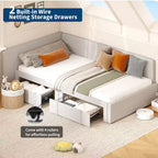 Lit de repos capitonné simple avec tête de lit et longerons – Canapé-lit peu encombrant pour chambre à coucher, salon ou chambre d'amis, montage facile