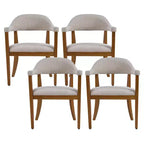 Christopher Knight Home Seokjin Chaises de salle à manger modernes rembourrées en bois d'hévéa avec accoudoirs (lot de 4)