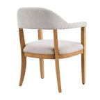 Christopher Knight Home Seokjin Chaises de salle à manger modernes rembourrées en bois d'hévéa avec accoudoirs (lot de 4)