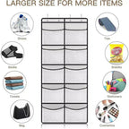 Sac de Rangement Suspendu en Tissu Non-Tissé, Organisateur Mural à 10 Compartiments, Gris, pour Porte de Placard ou de Chambre