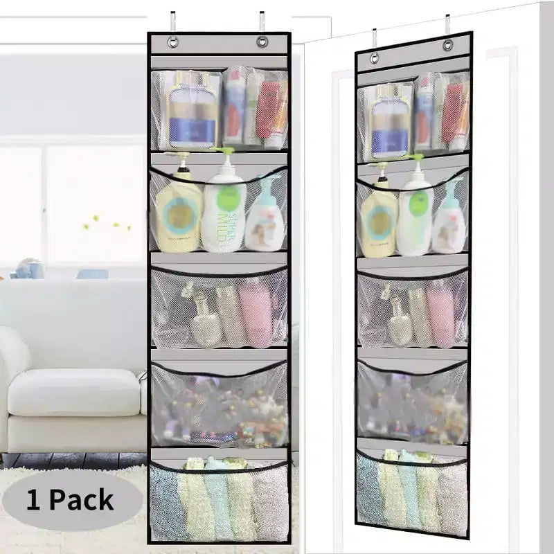 Sac de Rangement Suspendu en Tissu Non-Tissé, Organisateur Mural à 10 Compartiments, Gris, pour Porte de Placard ou de Chambre