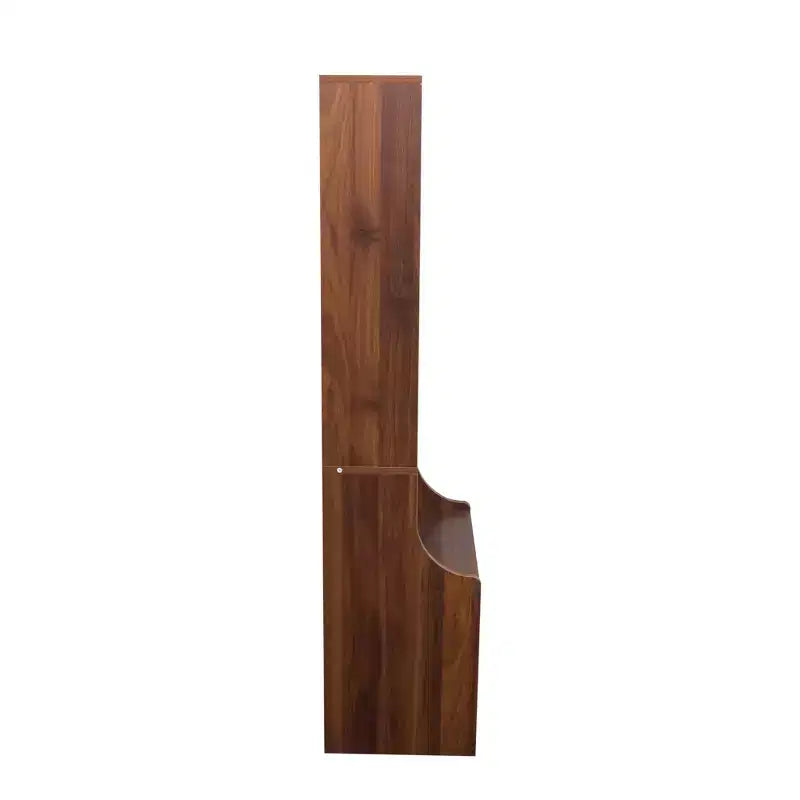 Table de chevet JVNOXK de 45,7 cm avec étagère à livres, dotée de deux tiroirs de rangement. Meuble de rangement vertical avec structure en bois, finition noyer