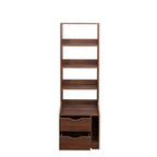 Table de chevet JVNOXK de 45,7 cm avec étagère à livres, dotée de deux tiroirs de rangement. Meuble de rangement vertical avec structure en bois, finition noyer
