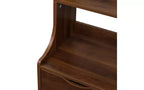 Table de chevet JVNOXK de 45,7 cm avec étagère à livres, dotée de deux tiroirs de rangement. Meuble de rangement vertical avec structure en bois, finition noyer
