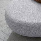 Table basse ovale moderne Table centrale vintage Table de canapé, sans assemblage, Gris pierre mat - ModernLuxe