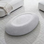 Table basse ovale moderne Table centrale vintage Table de canapé, sans assemblage, Gris pierre mat - ModernLuxe