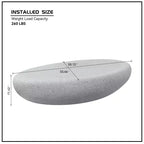 Table basse ovale moderne Table centrale vintage Table de canapé, sans assemblage, Gris pierre mat - ModernLuxe