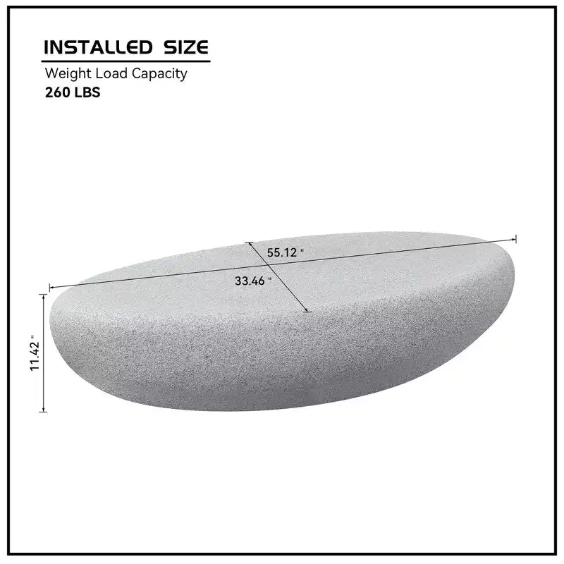 Table basse ovale moderne Table centrale vintage Table de canapé, sans assemblage, Gris pierre mat - ModernLuxe