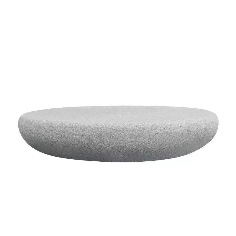Table basse ovale moderne Table centrale vintage Table de canapé, sans assemblage, Gris pierre mat - ModernLuxe