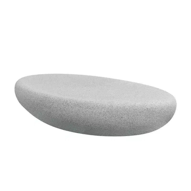 Table basse ovale moderne Table centrale vintage Table de canapé, sans assemblage, Gris pierre mat - ModernLuxe