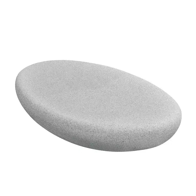 Table basse ovale moderne Table centrale vintage Table de canapé, sans assemblage, Gris pierre mat - ModernLuxe