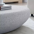 Table basse ovale moderne Table centrale vintage Table de canapé, sans assemblage, Gris pierre mat - ModernLuxe