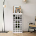 JVNOXK 17-inch modular wine cabinet, MDF dark finish sideboard, 32 wine bottle capacity, suitable for living rooms and dining rooms, white