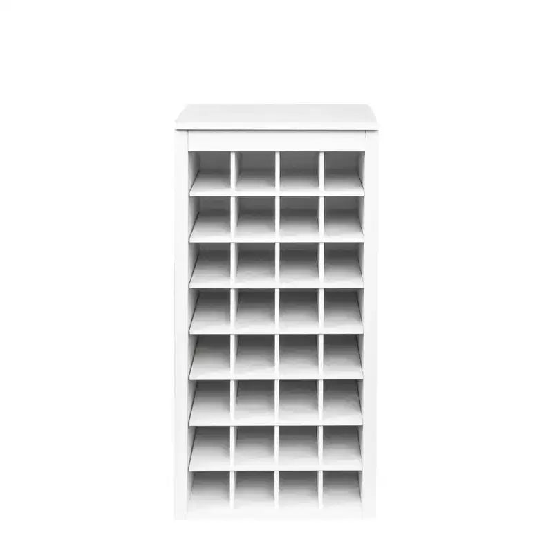 JVNOXK Meuble à vin modulaire de 17 pouces, buffet en MDF finition foncée, capacité de 32 bouteilles de vin, convient aux salons et salles à manger, blanc