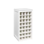 JVNOXK Meuble à vin modulaire de 17 pouces, buffet en MDF finition foncée, capacité de 32 bouteilles de vin, convient aux salons et salles à manger, blanc