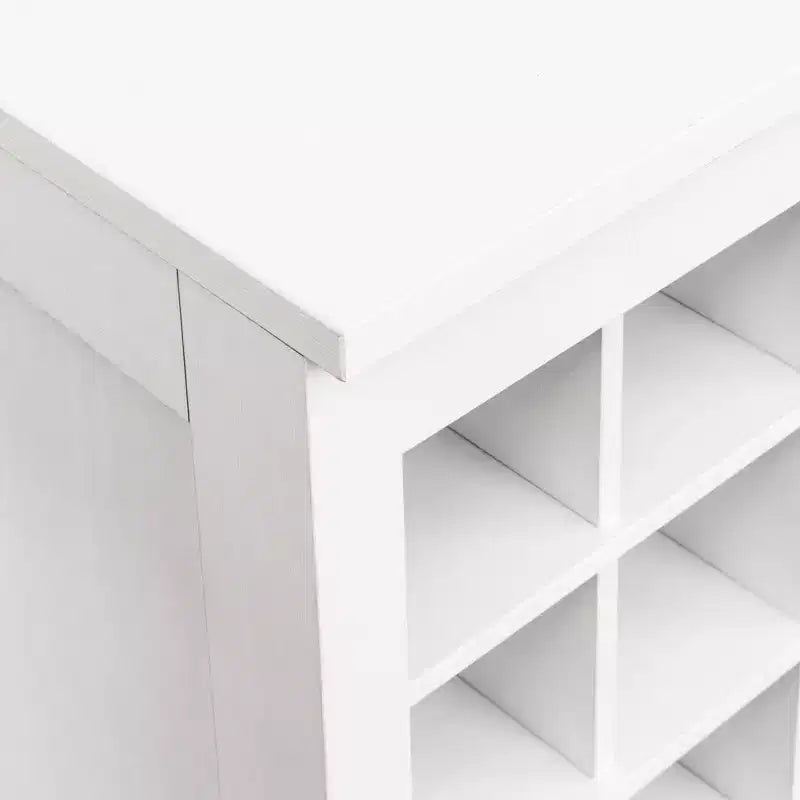 JVNOXK Meuble à vin modulaire de 17 pouces, buffet en MDF finition foncée, capacité de 32 bouteilles de vin, convient aux salons et salles à manger, blanc