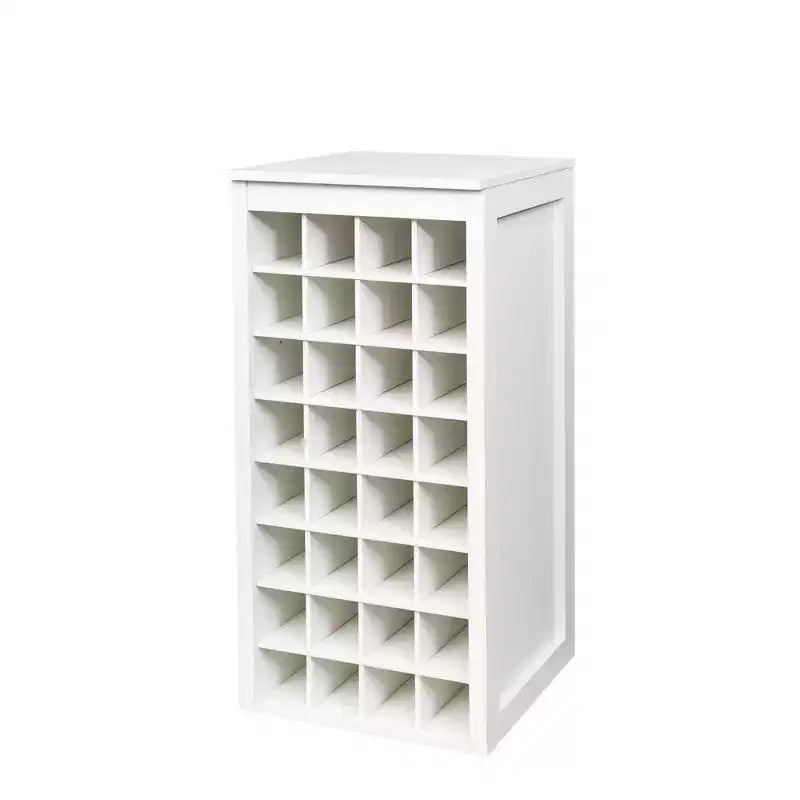 JVNOXK Meuble à vin modulaire de 17 pouces, buffet en MDF finition foncée, capacité de 32 bouteilles de vin, convient aux salons et salles à manger, blanc