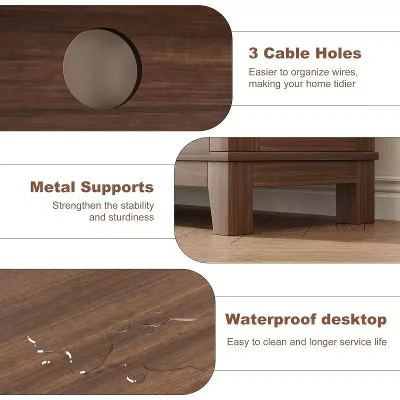 Meuble TV de ferme pour téléviseurs de 63 pouces, meuble de divertissement avec armoires de rangement et étagères, portes d'armoire pour salon ou chambre à coucher