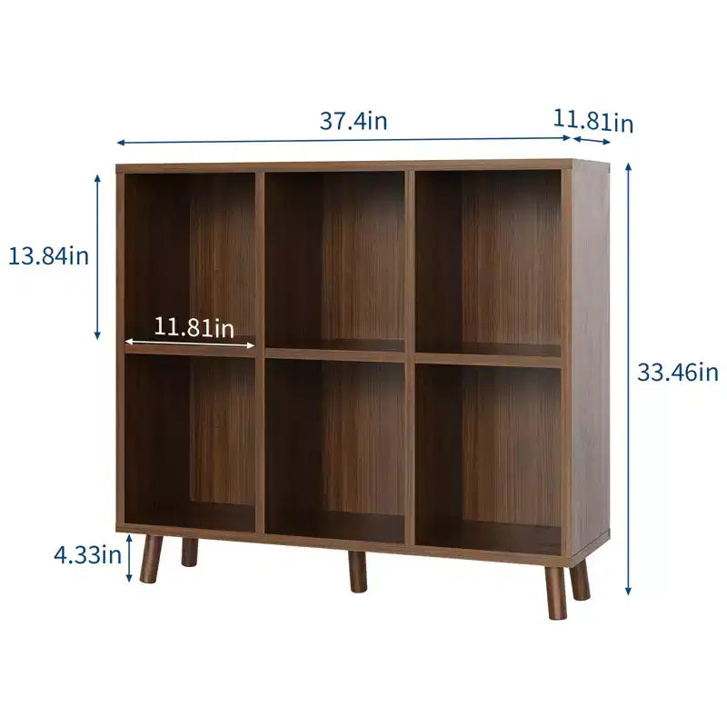 Étagère cube, étagère de rangement à 6 compartiments, bibliothèque ouverte autoportante, meuble de rangement avec base, pour salon, chambre, maison