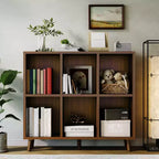 Étagère cube, étagère de rangement à 6 compartiments, bibliothèque ouverte autoportante, meuble de rangement avec base, pour salon, chambre, maison