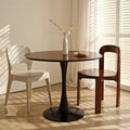 NAYSAYE Round Dining Table End Table Modern Kitchen Table MDF Top Steel Base for Living Room Office, Black, 31.5*19.7*19.1