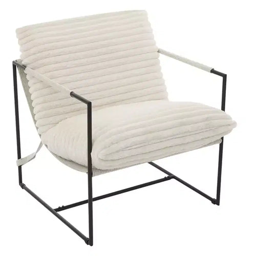 Acekool Modern Upholstered Armchair, Metal Frame Lounge Chair with Removable Cushion, Linen Light Grey for Living Room
