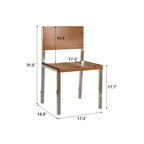 Chaise de salle à manger moderne minimaliste Luck Live (lot de 2) - Piétement en acier inoxydable et assise en bois massif