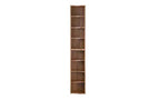 VIYET 718-Tier Ultra-Thin Adjustable Bookshelf, Walnut MDF Display Rack w/ Wavy Border (Detachable Home Office Organizer)