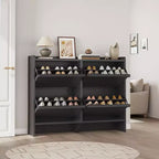 Meuble à chaussures Acekool à 4 niveaux avec tiroirs basculants et étagère réglable, organiseur de rangement d'entrée pour couloir ou salon